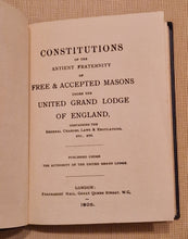 Load image into Gallery viewer, United Grand Lodge of England - Constitutions 1926, Vintage Masonic Book
