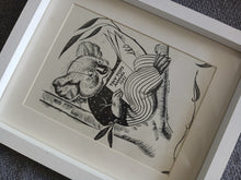 Load image into Gallery viewer, Vintage Koala Reading Print Framed Book Page Nursery Wall Art Tiny Tots 1942
