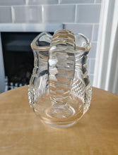 Load image into Gallery viewer, Vintage Cut Glass Jug | Heavy Pressed Crystal Water Pitcher | 16cm Tall | Diamond &amp; Fan Cut Design |
