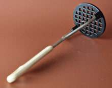 Load image into Gallery viewer, Vintage White Plastic Handle Potato Masher Retro Kitchenalia
