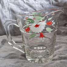 Load image into Gallery viewer, Vintage Italian Hand-painted Water Drink Pitcher Jug Floral Design On Clear Glass Jug
