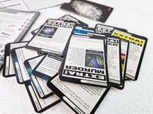 Load image into Gallery viewer, Vintage Cluedo Game Cards Spare Parts , Murder Wallet, Weapon Cards, Character Cards
