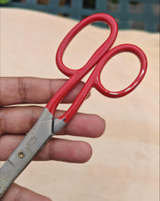 Load image into Gallery viewer, Vintage Sheffield England Tailor Scissors – Red Handle – 20.5cm – Industrial Fabric Cutting Shears
