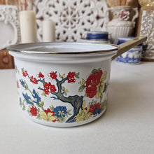 Load image into Gallery viewer, Vintage 1960's Enamelware Dutch 60's Cooking Pot Groovy Flower Power Pot No Lid
