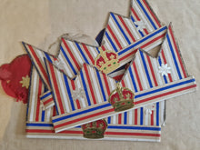 Load image into Gallery viewer, 4 x Vintage British Paper Crowns With Royal Appliques and A Photo Of Queen Elizabeth II , Royal Memo
