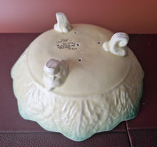 Load image into Gallery viewer, Vintage Antique Crown Devon, Fielding  Footed Fruit or Centre Bowl , Green &amp; Yellow Colour
