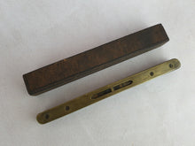 Load image into Gallery viewer, Vintage Brass / Wood Spirit Level, Marked TS Stacey, Vintage Measuring Tool
