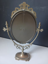 Load image into Gallery viewer, Vintage Brass Style Oval Vanity Mirror Ornate Swivel Dressing Table 50cm
