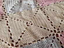 Load image into Gallery viewer, Rare Crochet Doily Ornamental Table Place Mat , Pink Yellow and Grey Colour

