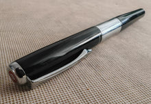 Load image into Gallery viewer, Platignum Ballpoint Pen – Black &amp; Chrome – Black Ink – 13cm – Used
