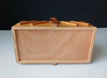 Load image into Gallery viewer, Vintage Wooden Cantilever Sewing Box Craft Storage Box Fold-Out Handle 28cm
