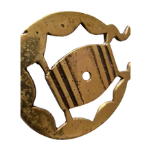 Load image into Gallery viewer, Brass Horse Medallion Vintage English Beer Keg Wine Cask Pierced Show Parade
