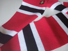 Load image into Gallery viewer, Manchester United Supporters Scarf Red Black White Football Fan Fringe 157cm
