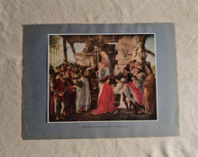 Load image into Gallery viewer, Vintage Book Plate Print , Adoration of the Magi , c. 1477 , Florence, Uffizi
