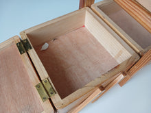 Load image into Gallery viewer, Vintage Wooden Cantilever Sewing Box Craft Storage Box Fold-Out Handle 28cm
