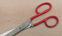 Load image into Gallery viewer, Vintage Sheffield England Tailor Scissors – Red Handle – 20.5cm – Industrial Fabric Cutting Shears
