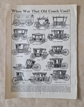 Load image into Gallery viewer, Vintage Drawing Image Book Plate , Horse Coach Carriage Image Illustrations, When Was That Old Coach

