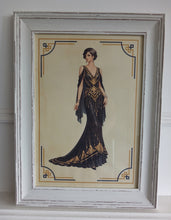 Load image into Gallery viewer, Framed Art Deco Lady Fashion Print Vintage Style Wall Art Picture 36 x 27cm
