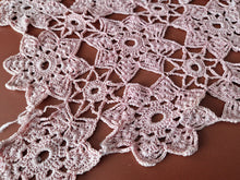 Load image into Gallery viewer, Rare Crochet Doily Ornamental Table Place Mat , Pink Colour, Genuine Vintage
