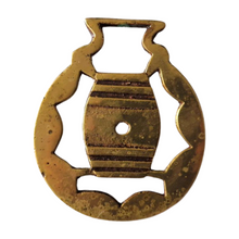 Load image into Gallery viewer, Brass Horse Medallion Vintage English Beer Keg Wine Cask Pierced Show Parade
