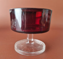 Load image into Gallery viewer, 6 X Vintage Ruby Red Sundae Dessert Glasses Luminarc France Cavalier
