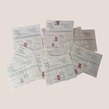 Load image into Gallery viewer, 15 x vintage ephemera share / stock certificates statements , W Douglas Derry &amp; Co Stock and Share B
