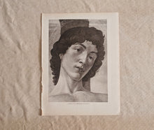 Load image into Gallery viewer, Vintage Double-Sided Art Book Plate , Head of St. Sebastian / Madonna Angels
