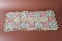 Load image into Gallery viewer, Rare Crochet Doily Ornamental Table Place Mat , Pink Yellow and Grey Colour
