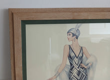 Load image into Gallery viewer, Framed Art Deco Lady Fashion Print Vintage Style Wall Art Picture 35.5 x 27cm

