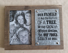 Load image into Gallery viewer, Shudehill Giftware Wooden Photo Frame with Quote On Metal Our Family Memories
