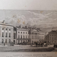 Load image into Gallery viewer, Vintage Book Plate Print Engraving, Clarence Terrace, Regent's Park Metropolitan Improvements: L
