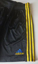 Load image into Gallery viewer, Adidas Manchester United Away Football Shorts Black Gold Mens Size S
