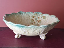 Load image into Gallery viewer, Vintage Antique Crown Devon, Fielding  Footed Fruit or Centre Bowl , Green &amp; Yellow Colour
