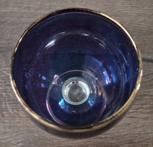 Load image into Gallery viewer, Vintage Blue Colour Sherry Glass With Gold Colour Edge 13.5cm tall
