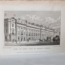 Load image into Gallery viewer, Vintage Book Plate Print Engraving, Part of West side of Regent Street London, England Drawn by T.H.
