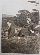 Load image into Gallery viewer, Vintage Sepia Colour Old Family Travel Photograph, 2  Woman and a Smartly Dressed Young Man, Date Uk

