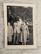 Load image into Gallery viewer, Vintage Black &amp; White Old Family Photograph, 2  Woman and a Smartly Dressed Old Man, Date Uknown, Vo
