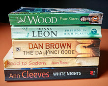 Load image into Gallery viewer, Fiction Mystery and Drama Paperback Book Bundle – 5 Preloved Books – Dan Brown, Ann Cleeves, Val Woo
