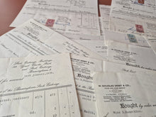 Load image into Gallery viewer, 15 x vintage ephemera share / stock certificates statements , W Douglas Derry &amp; Co Stock and Share B
