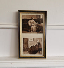 Load image into Gallery viewer, Original vintage art print in black and gold colour wooden picture frame double print After John Wil

