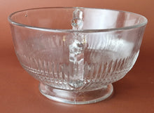 Load image into Gallery viewer, Vintage Cut Glass 2-Handled Cream Soup Bowl , Clear, 7cm high, 12cm diameter
