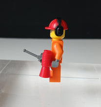Load image into Gallery viewer, LEGO City Construction Worker Minifigure Orange Uniform Helmet Accessories

