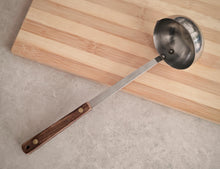 Load image into Gallery viewer, Vintage Stainless Steel and Wood Handle Ladle 28cm Long Retro Kitchenalia Utensil
