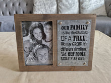 Load image into Gallery viewer, Shudehill Giftware Wooden Photo Frame with Quote On Metal Our Family Memories

