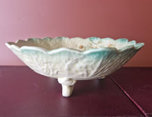 Load image into Gallery viewer, Vintage Antique Crown Devon, Fielding  Footed Fruit or Centre Bowl , Green &amp; Yellow Colour
