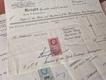 Load image into Gallery viewer, 15 x vintage ephemera share / stock certificates statements , W Douglas Derry &amp; Co Stock and Share B
