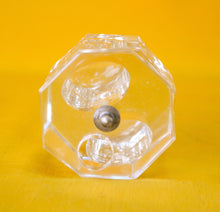 Load image into Gallery viewer, Clear Glass Octagon Scarf Pin Pot, Vintage unusual item
