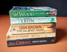 Load image into Gallery viewer, Fiction Mystery and Drama Paperback Book Bundle – 5 Preloved Books – Dan Brown, Ann Cleeves, Val Woo
