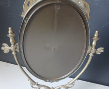 Load image into Gallery viewer, Vintage Brass Style Oval Vanity Mirror Ornate Swivel Dressing Table 50cm
