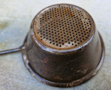 Load image into Gallery viewer, Vintage metal strainer, Old rustic metal hand motor oil strainer
